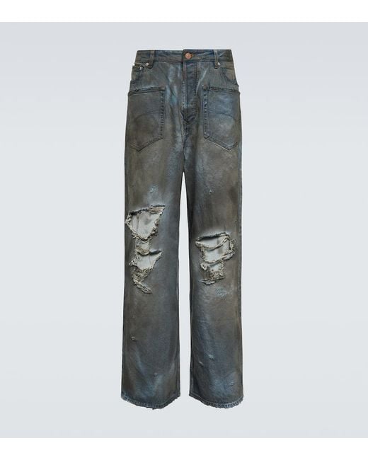 Balenciaga Distressed Jeans in Gray für Herren