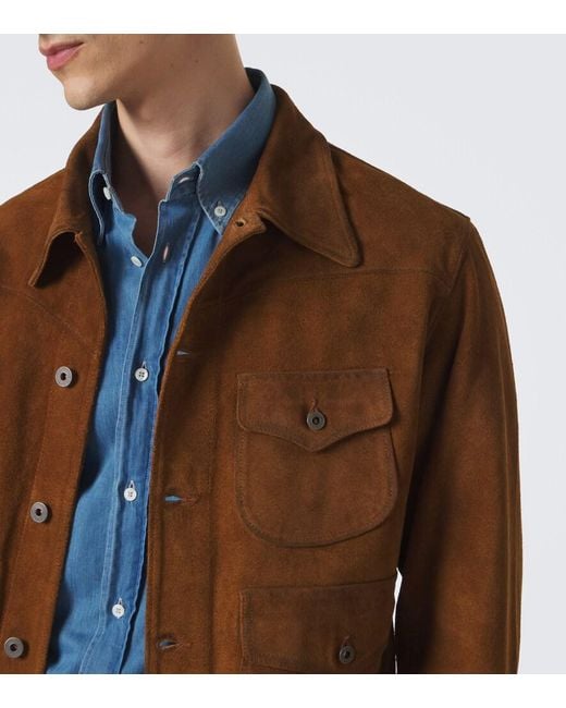 RRL Brown Alston Suede Jacket for men