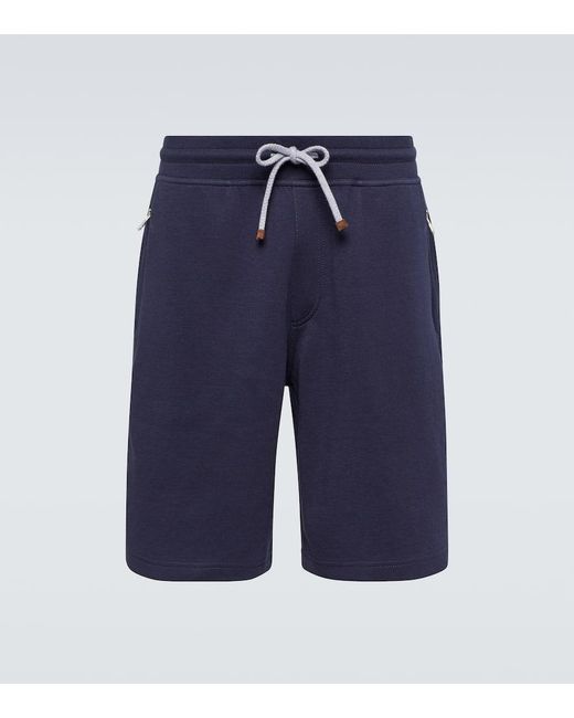 Shorts in misto cotone di Brunello Cucinelli in Blue da Uomo