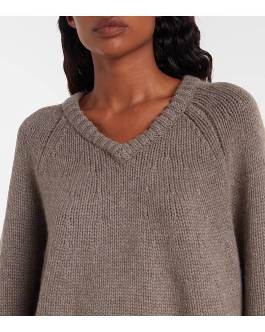 Lisa Yang Brown Oversize-Pullover Oia Aus Kaschmir