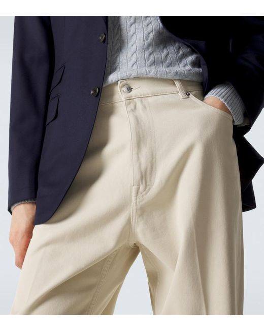 Dunhill White Cotton Straight Pants for men
