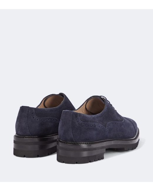 Manolo Blahnik Blue Norton Suede Brogues for men