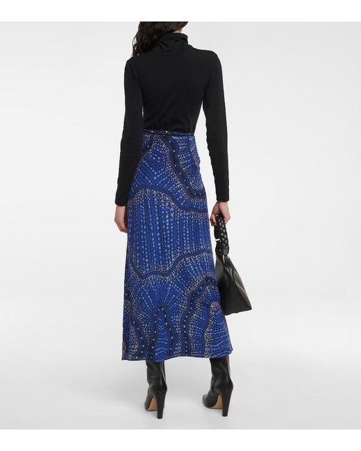 Altuzarra Blue Safia Silk Maxi Skirt