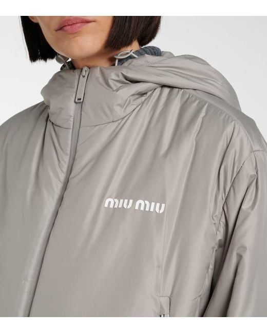 Miu Miu Gray Wattierte Jacke