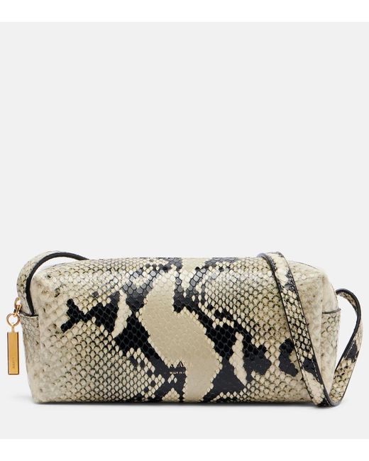 Khaite Metallic Kye Mini Snake-Effect Leather Crossbody Bag