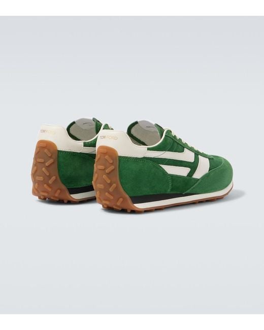 Tom Ford Green Mick Suede Sneakers for men