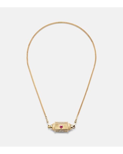 Marie Lichtenberg Metallic Love You 18Kt Locket Necklace With Diamond And Ruby