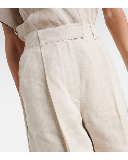 Brunello Cucinelli White Linen Shorts