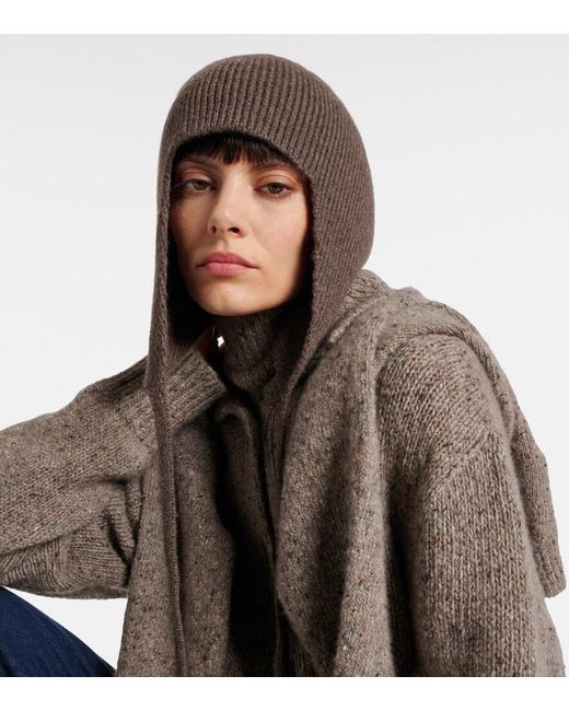 The Row Natural Soizic Ribbed-Knit Cashmere Hat