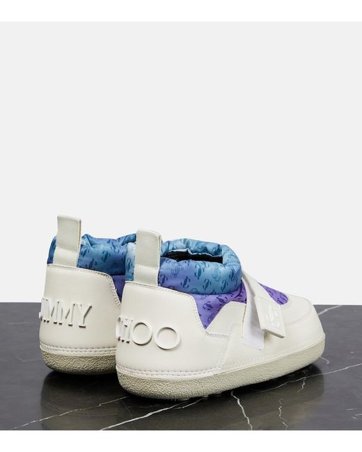 Jimmy Choo Blue Yuko Flat Ankle Snow Boots