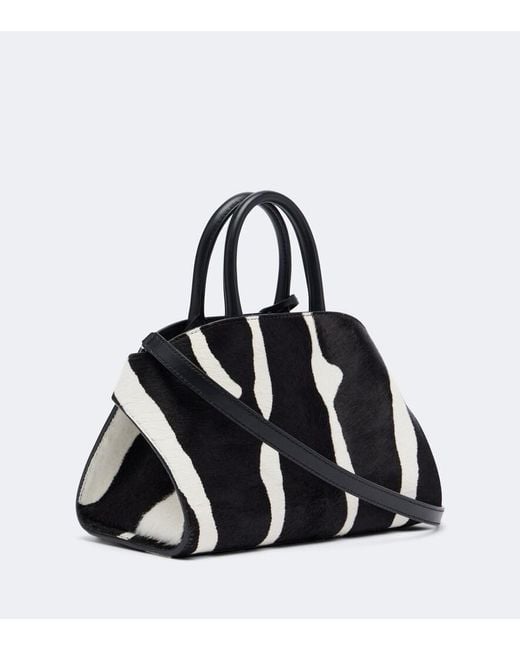 Ferragamo Black Hug Small Zebra Print Shoulder Bag