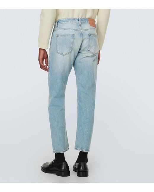 Valentino Blue Cropped Straight Jeans for men