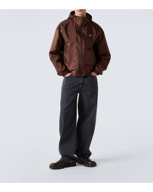 Prada Brown Reversible Hooded Re-Nylon Jacket for men