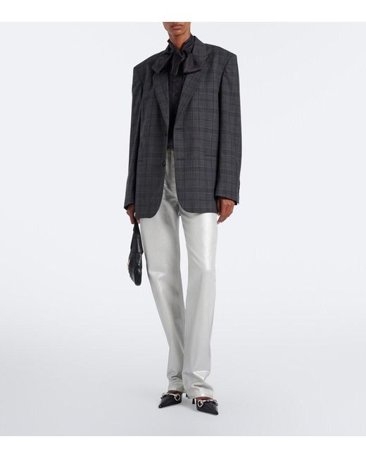 Gucci Gray Low-Rise Wide-Leg Jeans