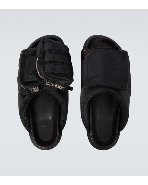 Sacai Black Pockets Slides for men