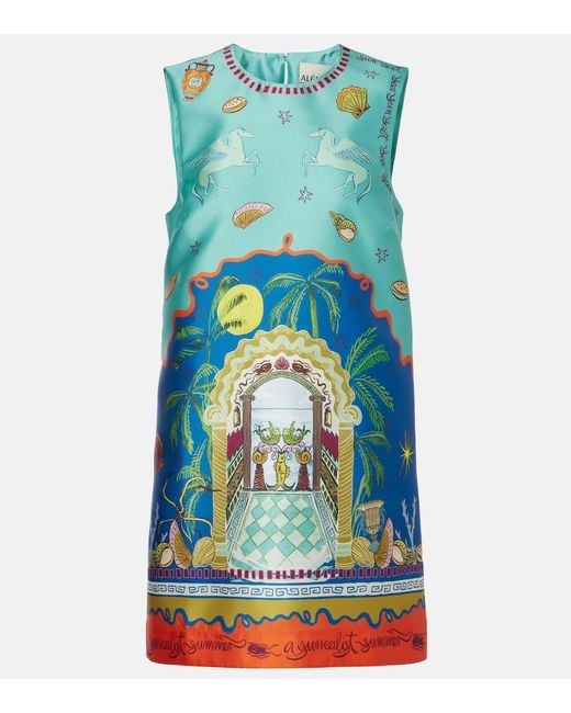 ALÉMAIS Blue Surrealist Summer Printed Minidress