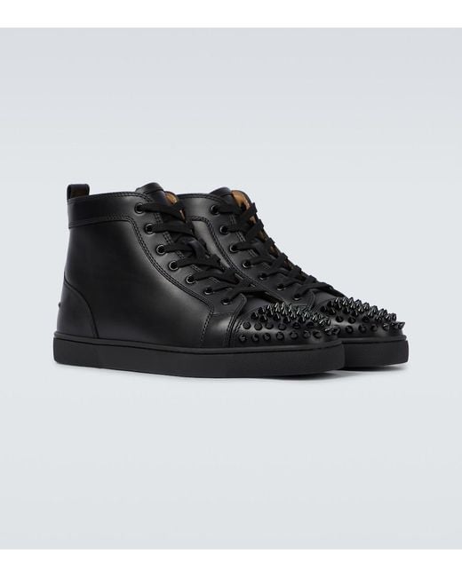 Christian Louboutin Black Lou Spikes High-top Sneakers for men