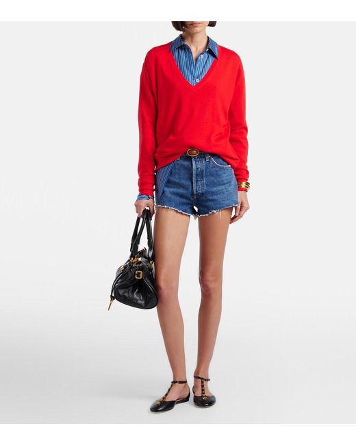 Agolde Blue Ridley Denim Shorts