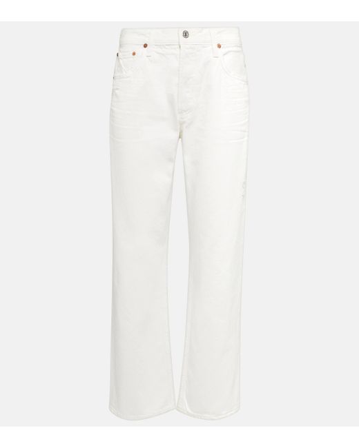 Citizens of Humanity White Neve Mid-rise Straight Jeans