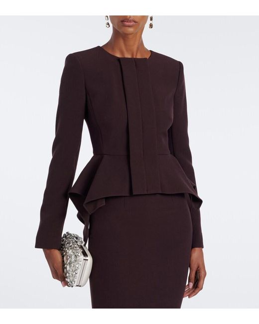 Roland Mouret Purple Peplum Crepe Jacket