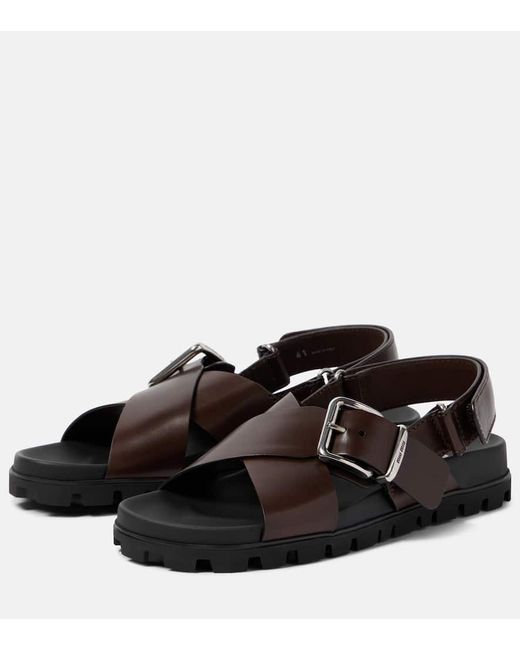 Miu Miu Black Leather Sandals