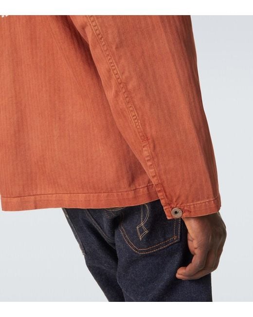 RRL Orange Denim Overshirt for men