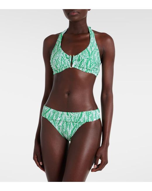 Heidi Klein Green Forte Dei Marmi Printed Bikini Top