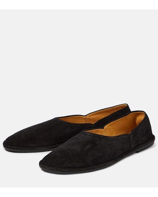 Slippers Canal in suede di The Row in Black