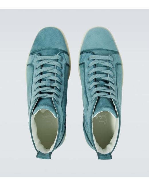 Baskets Louis En Daim Christian Louboutin pour homme en coloris Blue