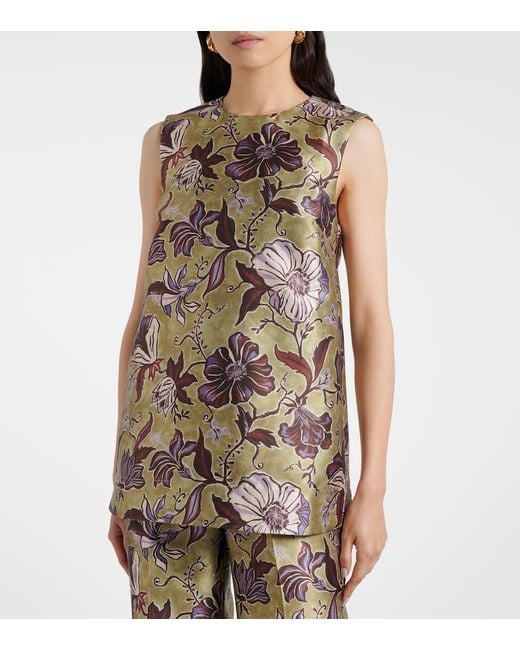 Top Citron Con Stampa Floreale di ALÉMAIS in Green