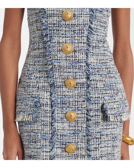 Short Dresses Balmain en coloris Blue