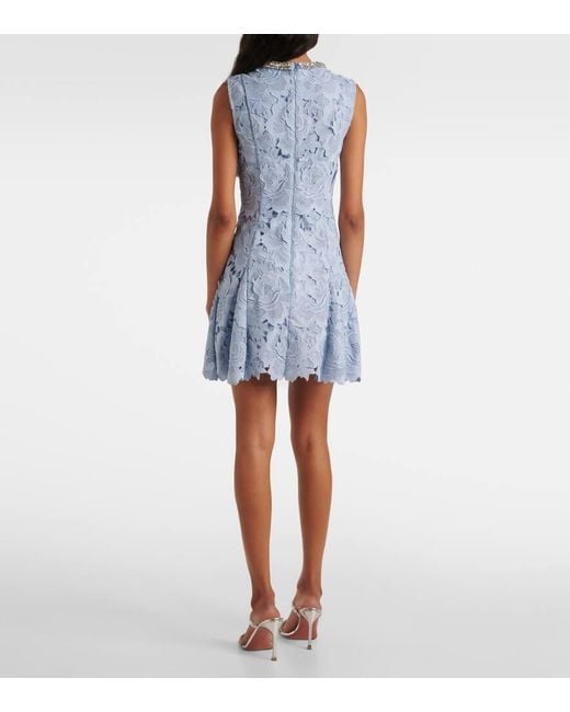 Self-Portrait Blue Verziertes Minikleid Aus Spitze