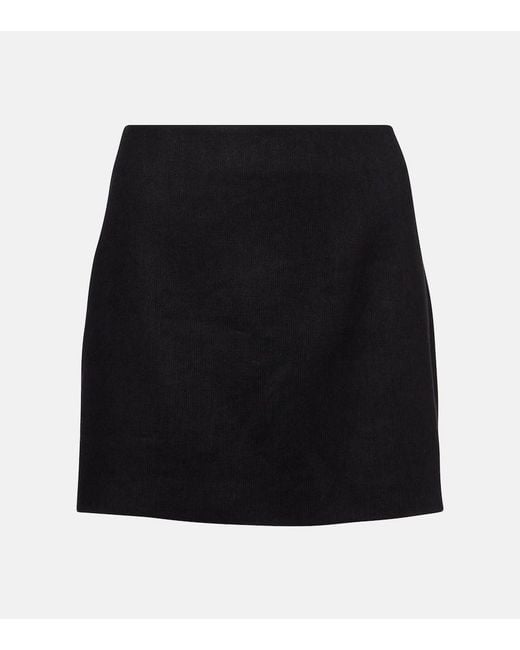 Sir Black Linen-Blend Miniskirt