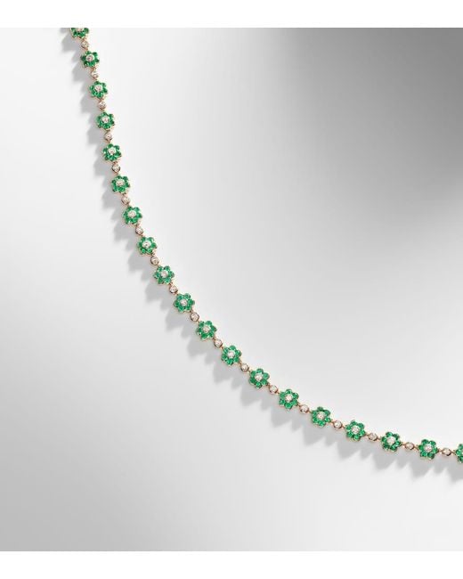 Anita Ko Metallic Choker Flora Small Aus 18Kt Gelbgold (750/1000) Mit Diamanten Und Smaragden