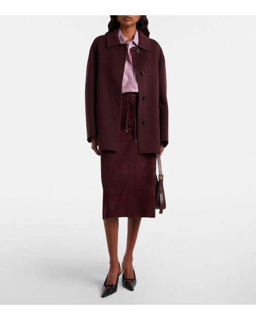 Max Mara Purple Virgin Wool Coat