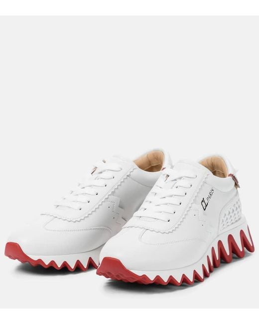 Christian Louboutin Loubi Shark Sneakers Aus Leder Und Stretch-material in White für Herren