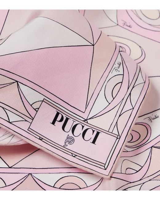 Emilio Pucci Pink Occhi Silk Twill Scarf