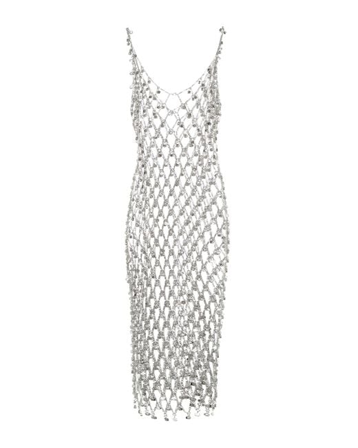 Paco Rabanne Metallic Embellished Chain-link Dress