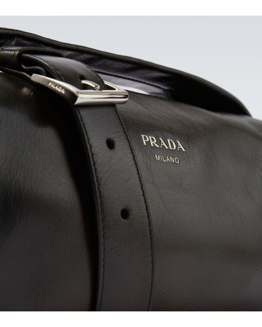 Prada Black Leather Tote Bag for men