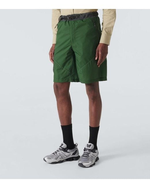 And Wander Green Ripstop Shorts for men