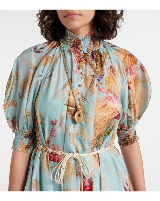 Zimmermann Multicolor Silk Palm Ascension Maxi Dress