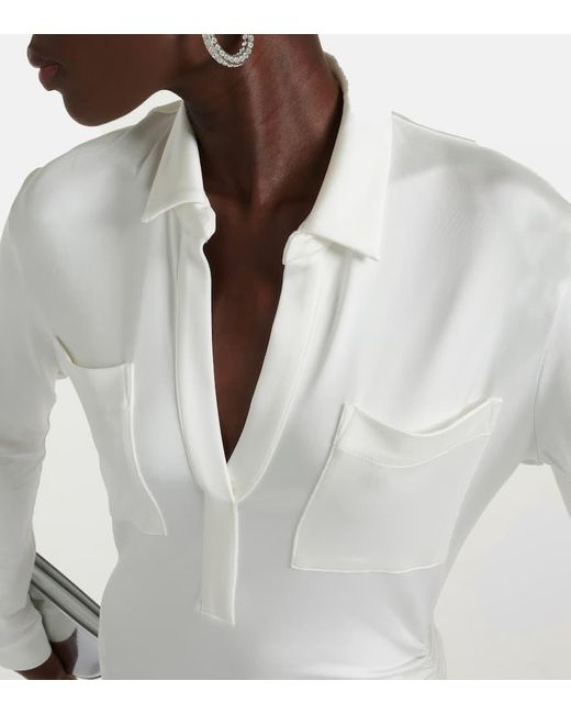 Vestido largo Iana de jersey fruncido TOVE de color White