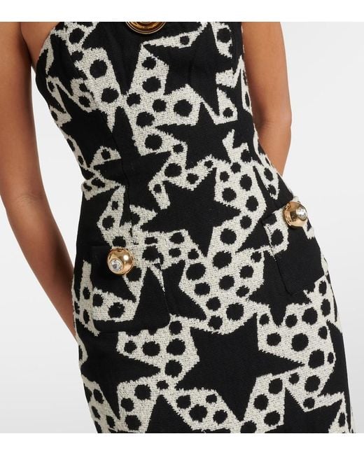 Area Black Crystal-Embellished Jacquard Maxi Dress