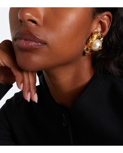 Dolce & Gabbana Metallic Dg Embellished Clip-On Earrings