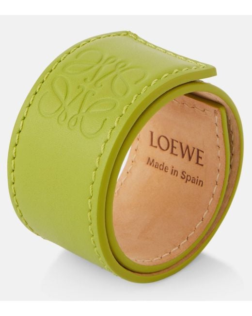 Loewe Green Paula's Ibiza Small Anagram Leather Bracelet