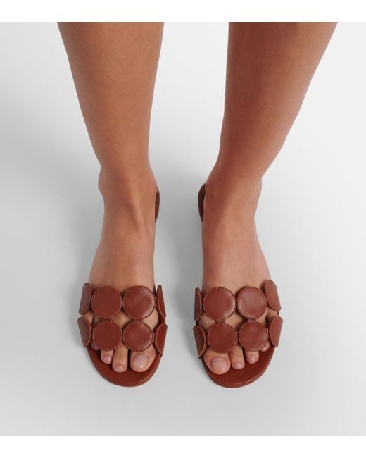 Manolo Blahnik Brown Haribalmuflat Leather Slides