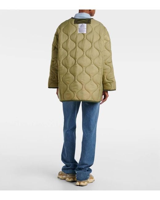 Frankie Shop Green Teddy Oversized Quilted Jacket