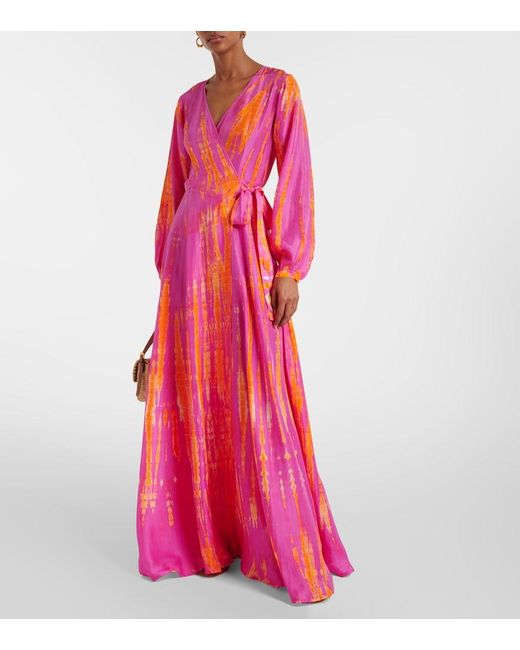 Anna Kosturova Pink Silk Maxi Dress
