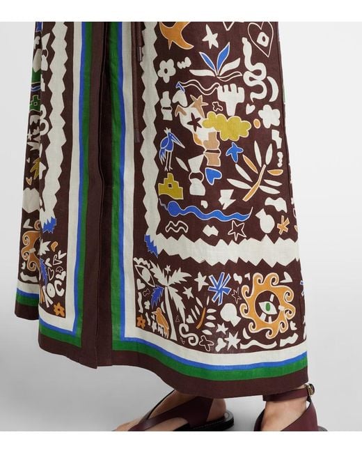 ALÉMAIS White Maroc Printed Linen Shirt Dress