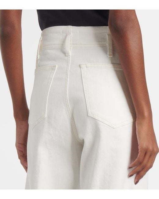 FRAME White The Seamed Wide High-Rise Pants